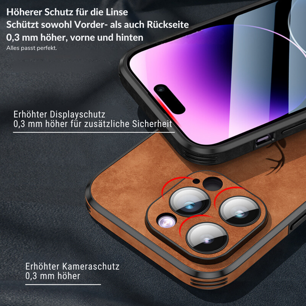 Smartphone Hoesje in Leerlook — Slank Design met Valbescheming & MagSafe-Compatibiliteit voor iPhone 16/15/14/13/12 | Sansoti
