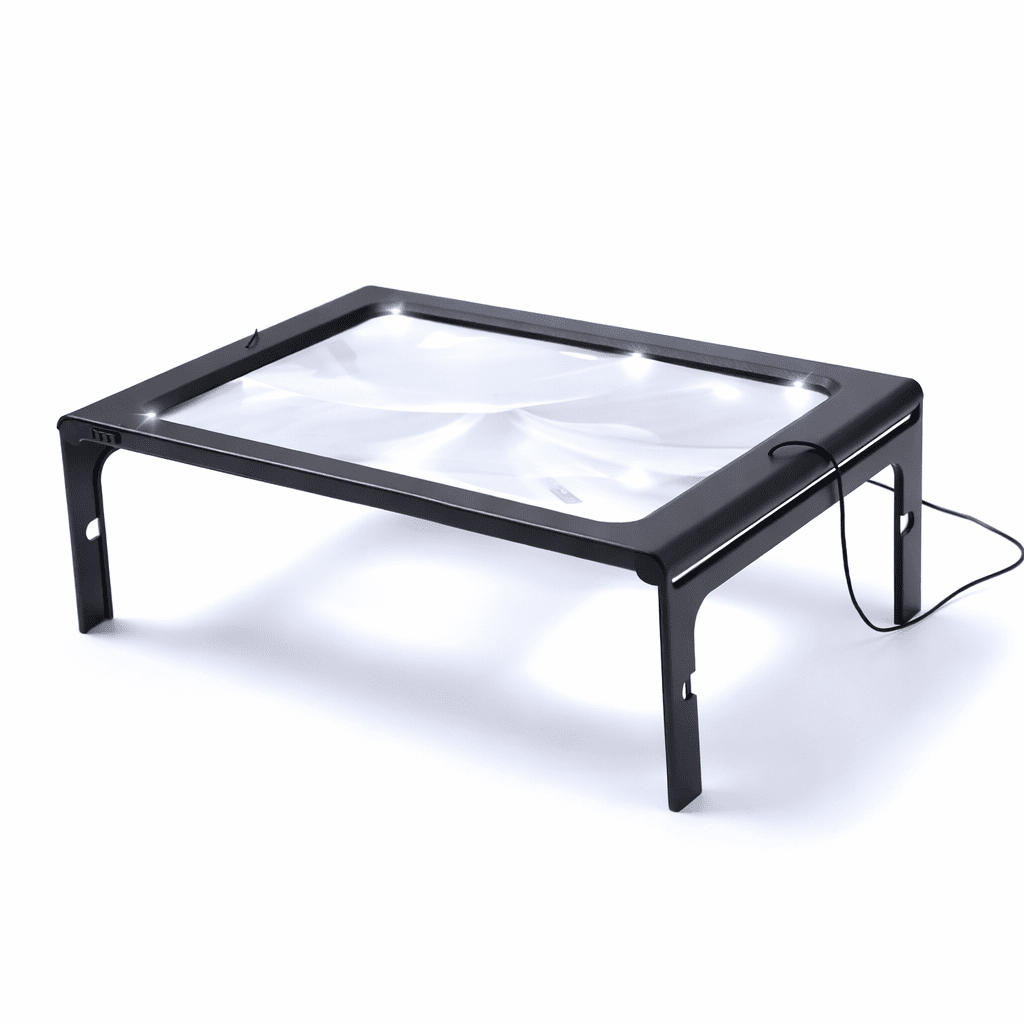 Loupe de table pliable avec éclairage LED, aide à la lecture mains libres pour la lecture, les loisirs créatifs et les travaux de précision | Sansoti