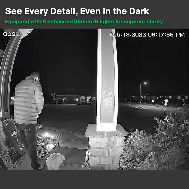 Draadloze Smart Video Deurbel Camera | HD-Beeldkwaliteit Dag & Nacht | WiFi Tweerichtings Intercom | Bewegingsdetectie | Geen Abonnement Vereist | Weerbestendig | Oplaadbare Batterij 90 Dagen | Sansoti
