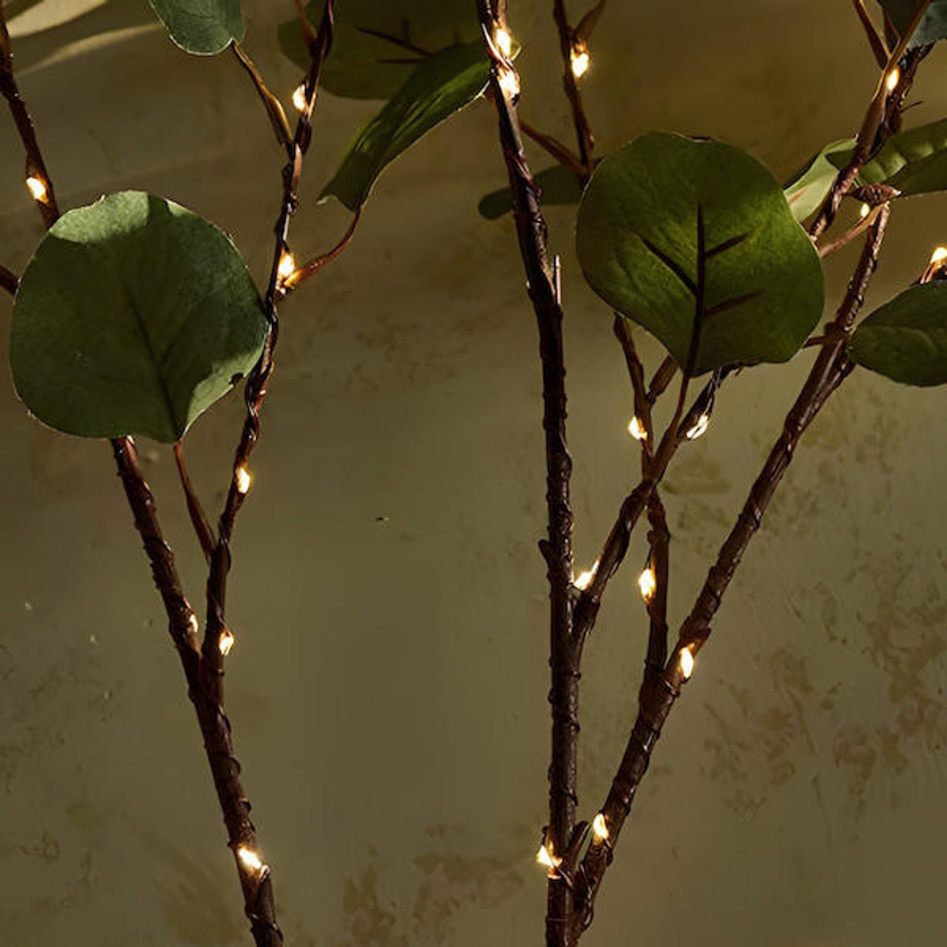 Branche lumineuse décorative LED branche d'olivier fleurs de cerisier blanc chaud 70cm 120 lampes éclairage d'ambiance salon | Restfield