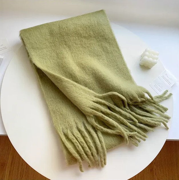 Kaschmir-Winterschal 240×40cm Unifarbener Wollmix-Schal Warm Gestrickte Stola Damen-Accessoire Weicher Wrap | Sansoti