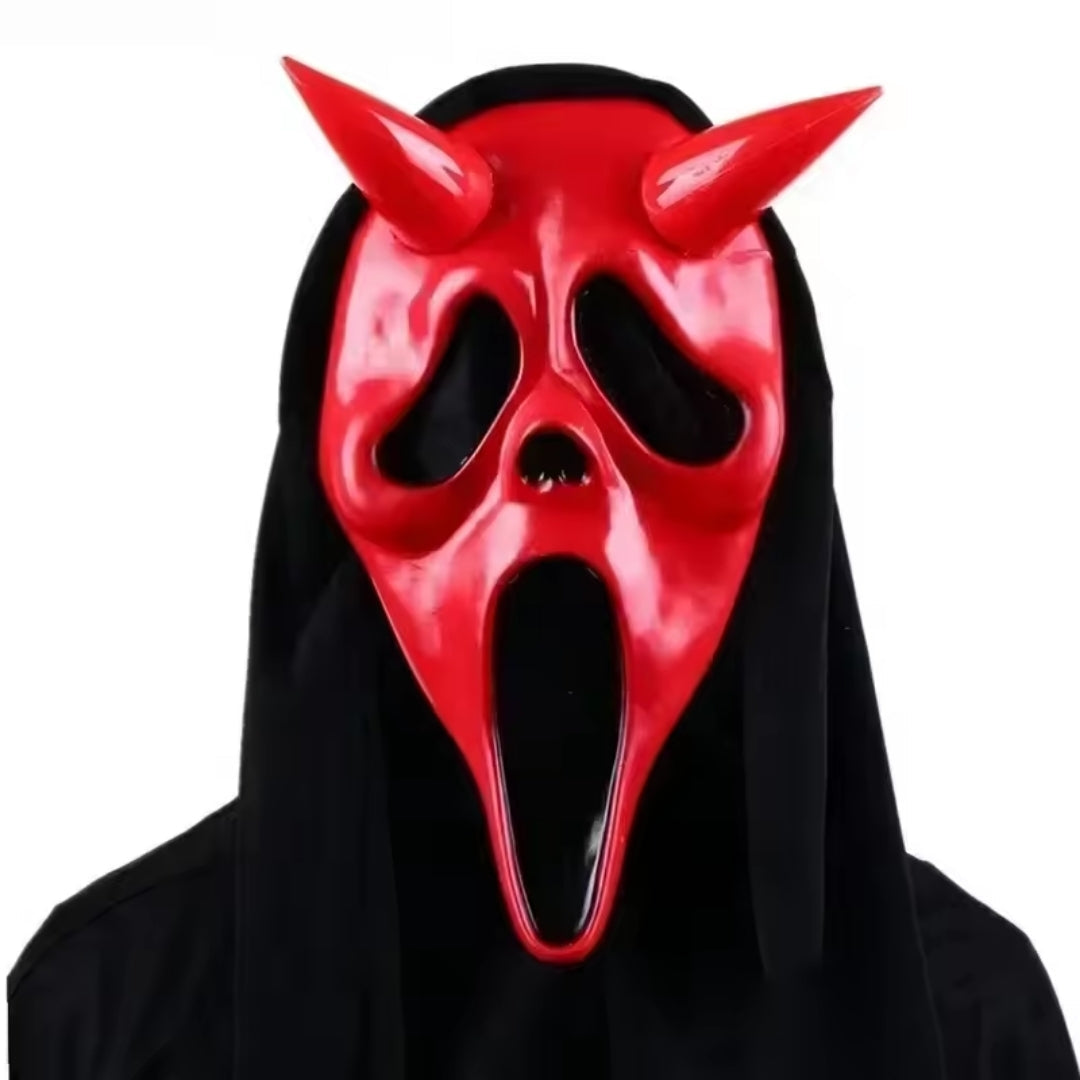 Scary Ghost Face Mask Adults White Horror Costume Halloween Cosplay Theme Party Carnival Accessory | Sansoti