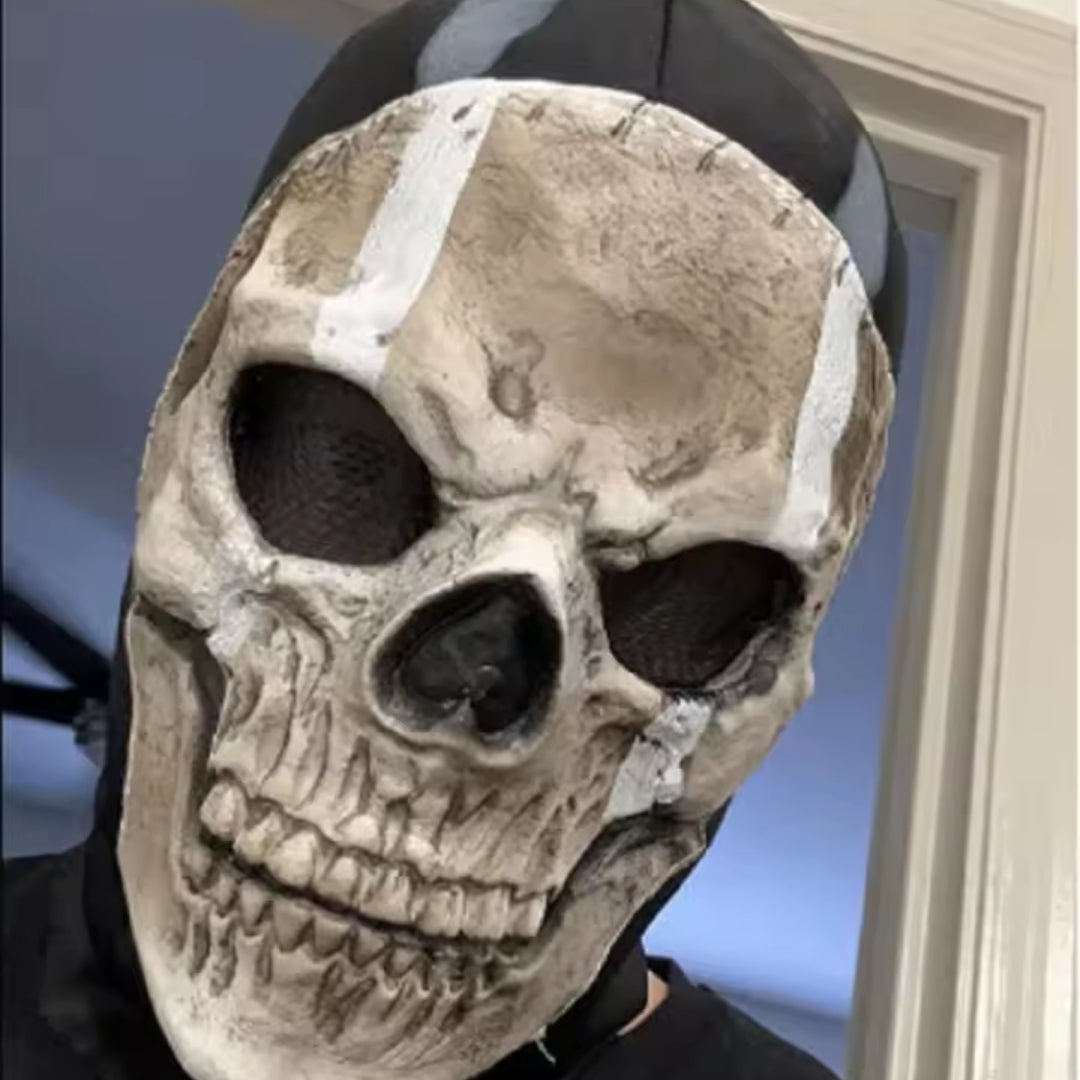 Schädel-Horrormaske für Erwachsene aus Latex, Cosplay, Mottoparty, gruselig, unheilvoll, mysteriös, unisex | Sansoti