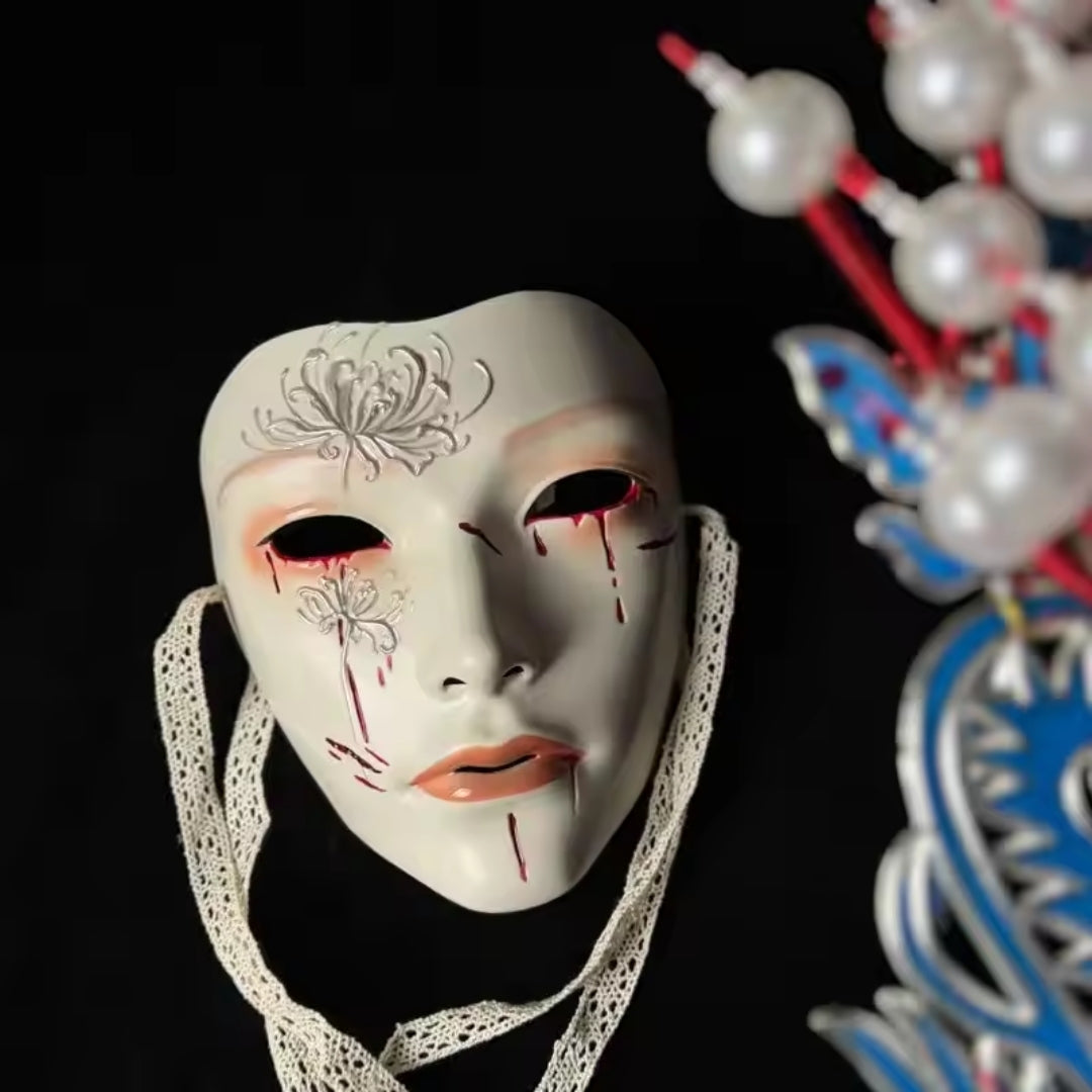 Traditioneel Chinees Gezichtsmasker Manjusaka Volledig Gezicht Cosplay Unisex Feestelijk Carnaval Theater | Sansoti