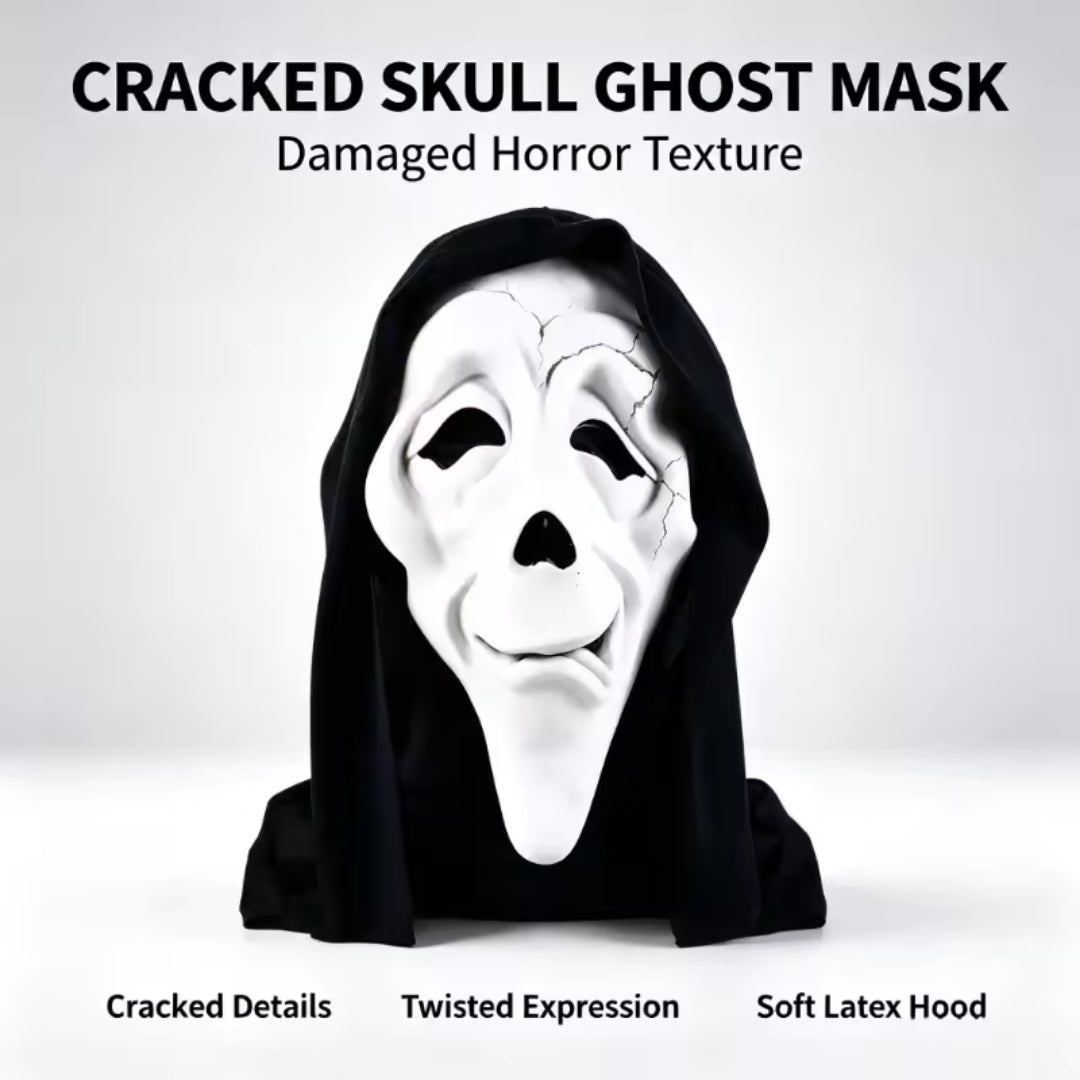 Scary Ghost Face Mask Adults White Horror Costume Halloween Cosplay Theme Party Carnival Accessory | Sansoti