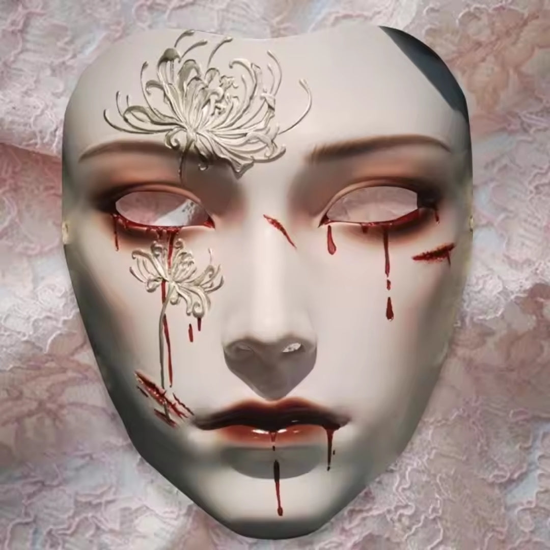 Traditioneel Chinees Gezichtsmasker Manjusaka Volledig Gezicht Cosplay Unisex Feestelijk Carnaval Theater | Sansoti