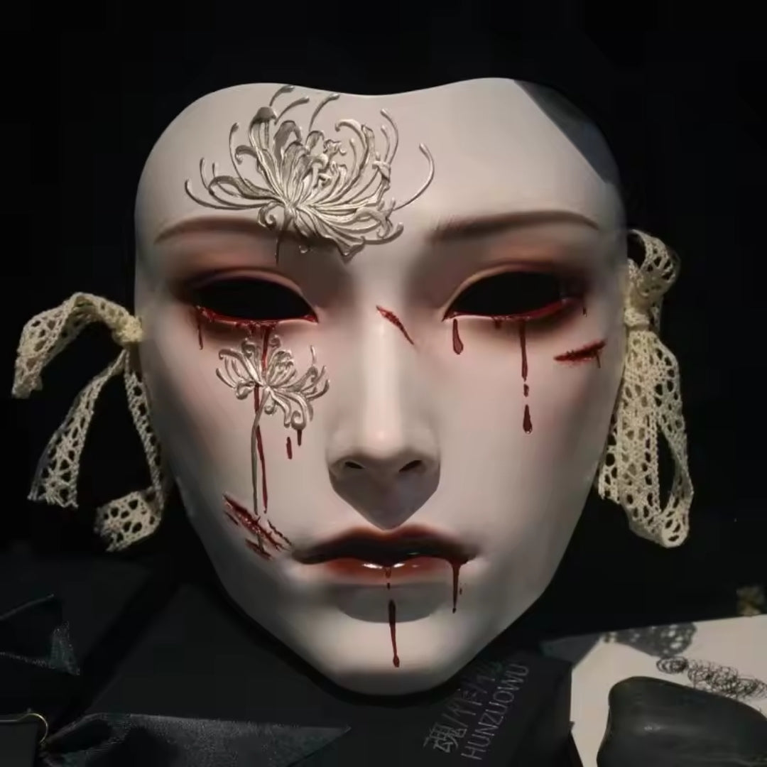 Traditioneel Chinees Gezichtsmasker Manjusaka Volledig Gezicht Cosplay Unisex Feestelijk Carnaval Theater | Sansoti