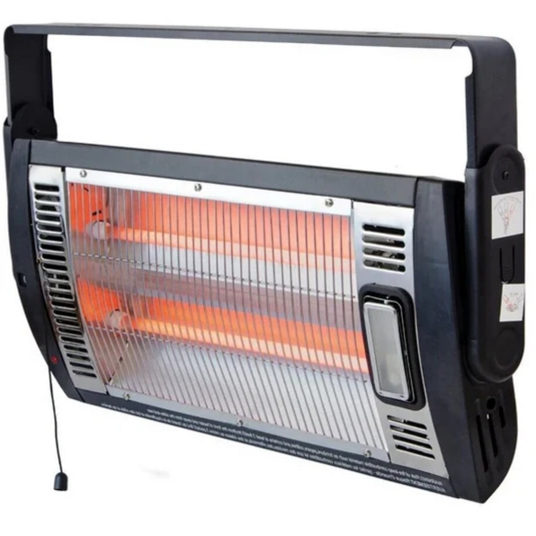 Infrarot-Wandheizung 1500W Schwarz für Außen- und Innenbereiche Terrassenheizer Wärmestrahler Verstellbar Effizient | Sansoti