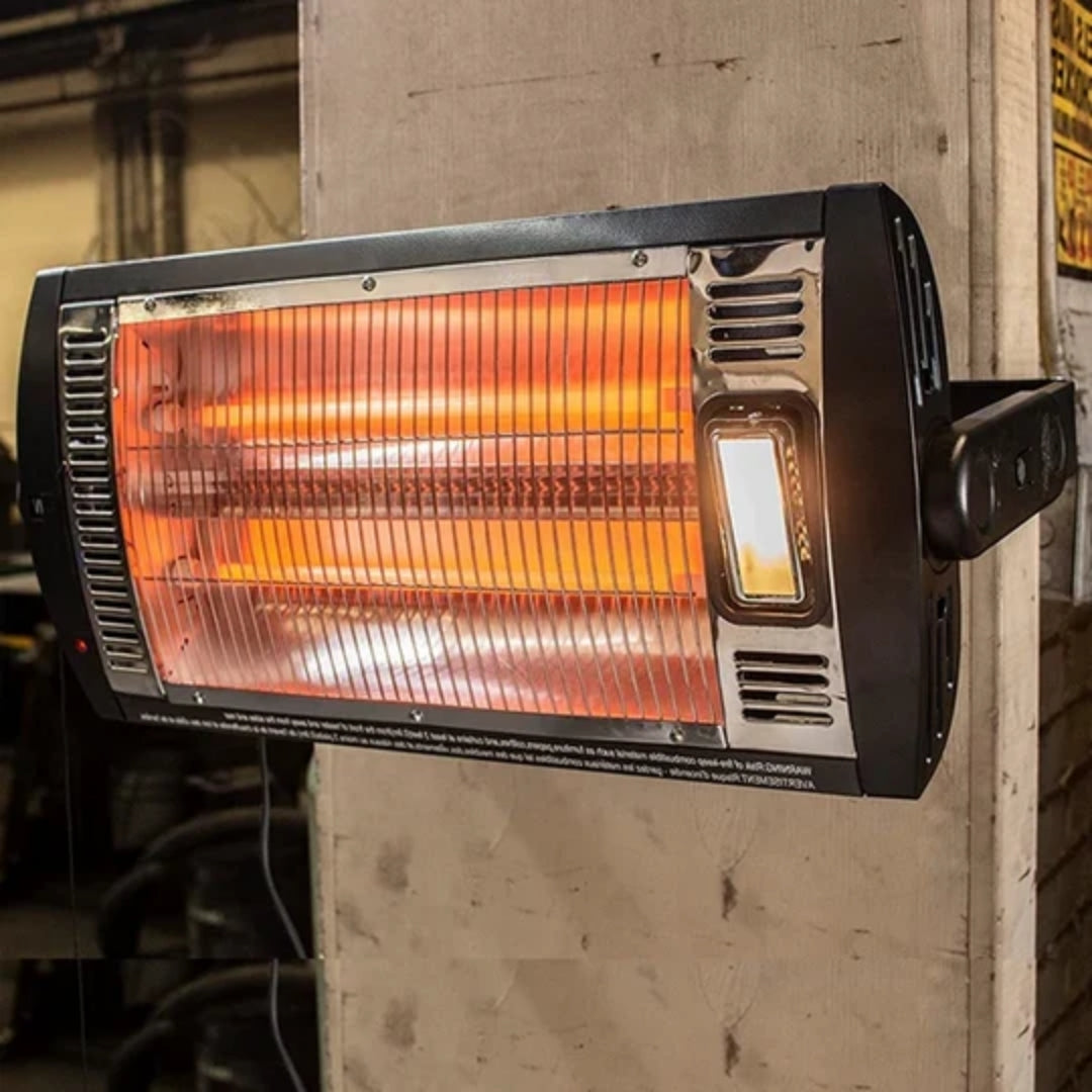 Infrarot-Wandheizung 1500W Schwarz für Außen- und Innenbereiche Terrassenheizer Wärmestrahler Verstellbar Effizient | Sansoti