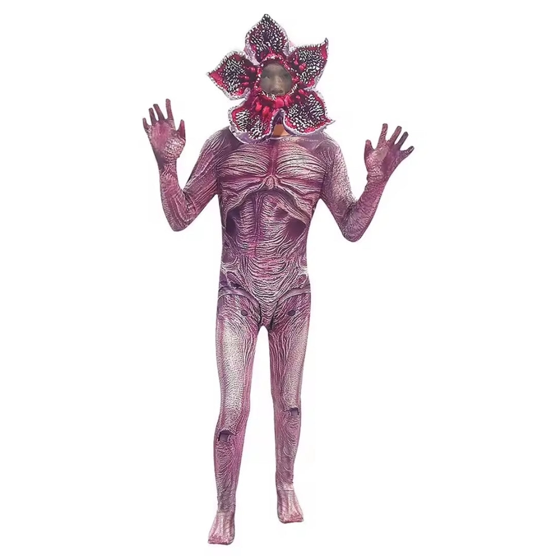 Monsterkostüm für Kinder mit Kopfmaske, Horror-Jumpsuit, Karnevals-, Party-, Cosplay- und Halloweenkostüm | Sansoti