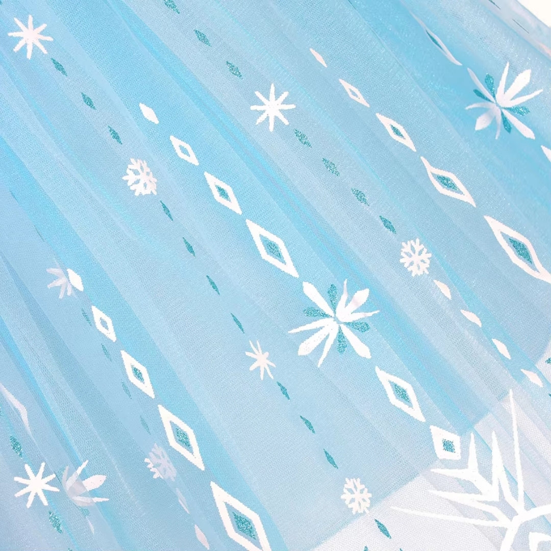 Sneeuwprinses Verkleedjurk Meisjes IJskoningin Blauw Katoenmix Feestkleding Carnaval Halloween Kostuum | Sansoti