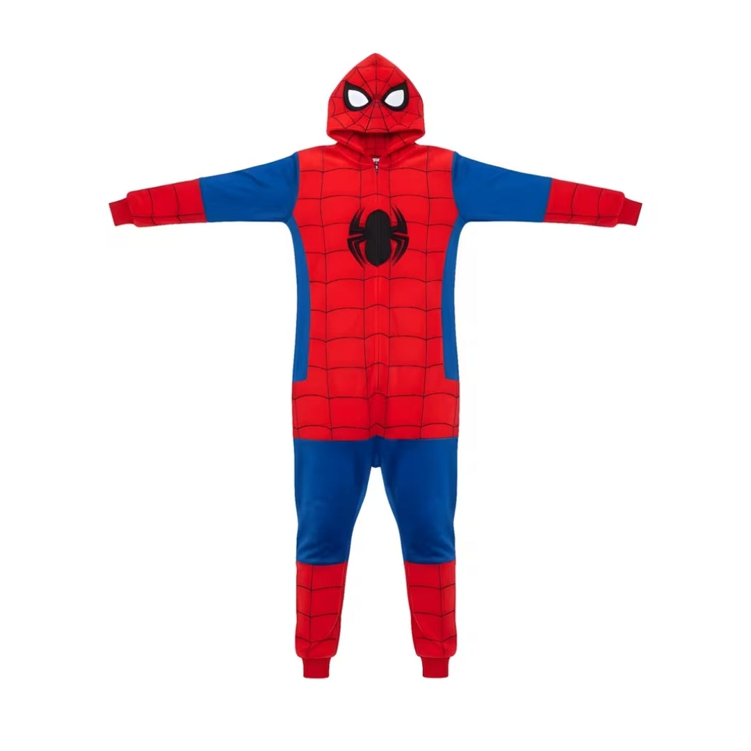 Superhelden Onesie met Capuchon voor Volwassenen – Pluche Kostuum Themafeest Cosplay Verkleedkleding Carnaval | Sansoti