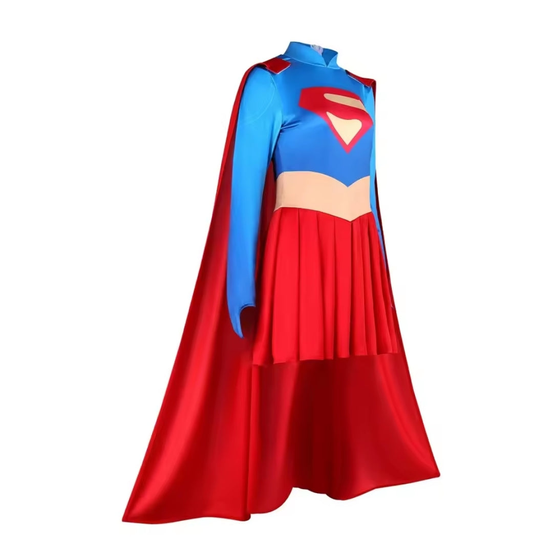 Superheldin Jumpsuit met Cape – Uniseks Verkleedkostuum voor Volwassenen – Feestoutfit Carnaval Themafeest | Sansoti