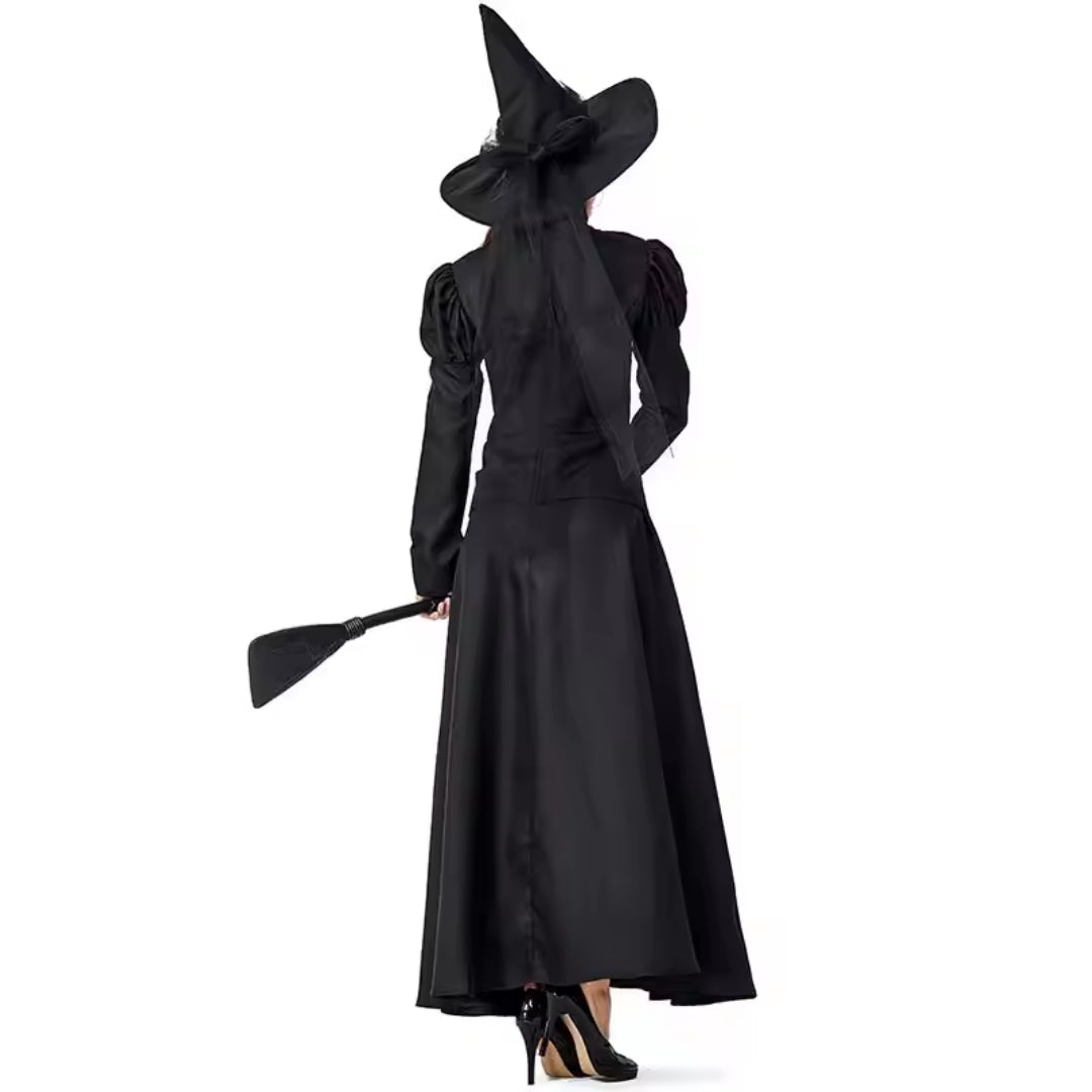 Heksenjurk Zwart Lang voor Halloween Verkleedfeest Cosplay Dames Kinderen Feestelijke Kostuum Outfit | Sansoti