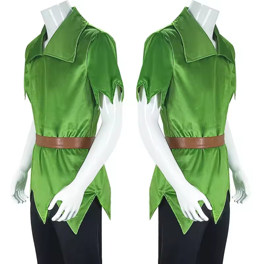 Fantasy Fairy-Tale Character Costume for Adults with Green Tunic and Trousers, Cosplay Fancy Dress for Carnival | Sansoti