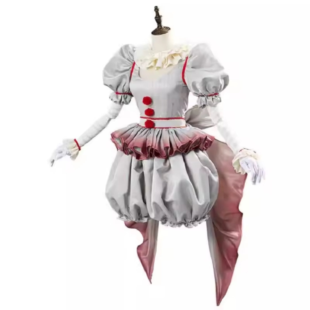 Horror Clown Kostuum Dames Tweedelig Pennywise Carnaval Halloween Verkleedoutfit Cosplay Feest Outfit | Sansoti