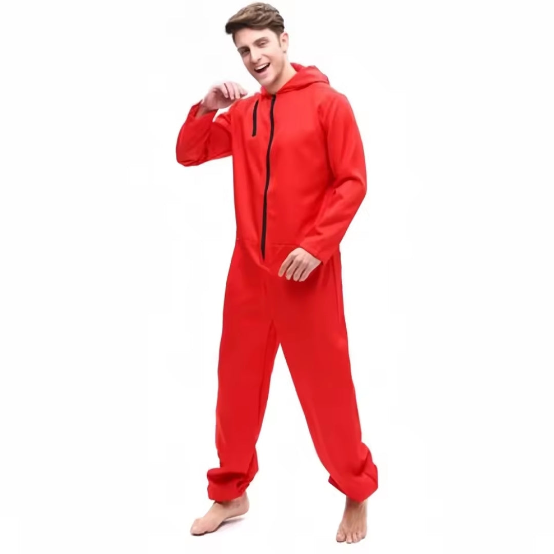 Rode Lange Jumpsuit Dames Cosplay Carnaval Halloween Themafeest Film Serie Verkleedkleding Kostuum Feest | Sansoti