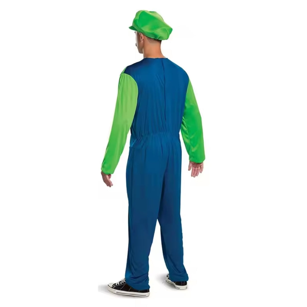 Déguisement duo de plombiers pour adultes, unisexe, combinaison avec chapeau et moustache pour fête à thème | Sansoti