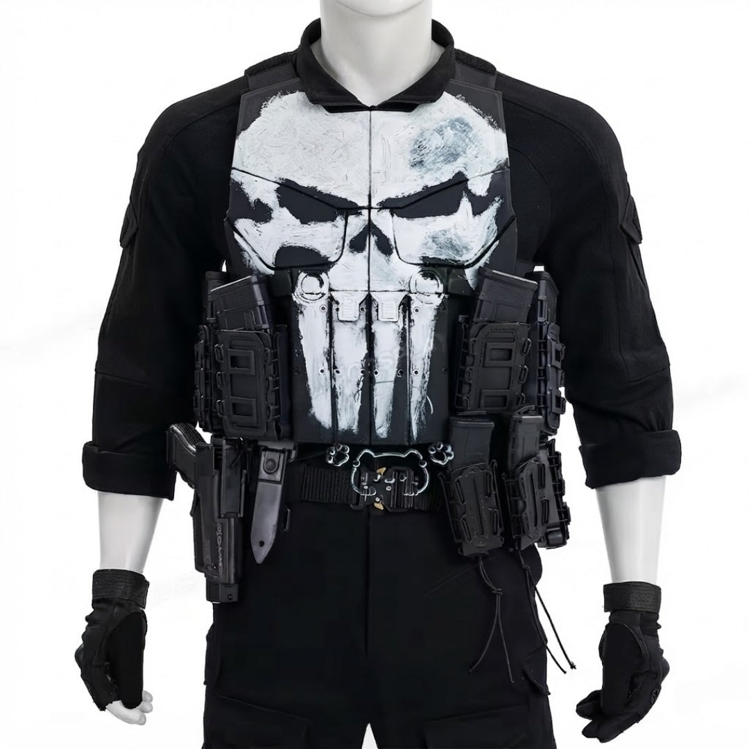 Tactile Cosplay Outfit with Skull Pattern Black for Adults Unisex Halloween Carnival Costume | Sansoti