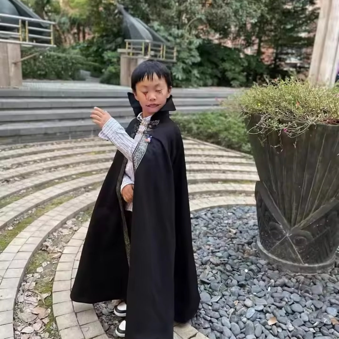 Vampire Cape with Metal Chain Gothic Costume Halloween Cosplay Carnival Party Child Dracula | Sansoti