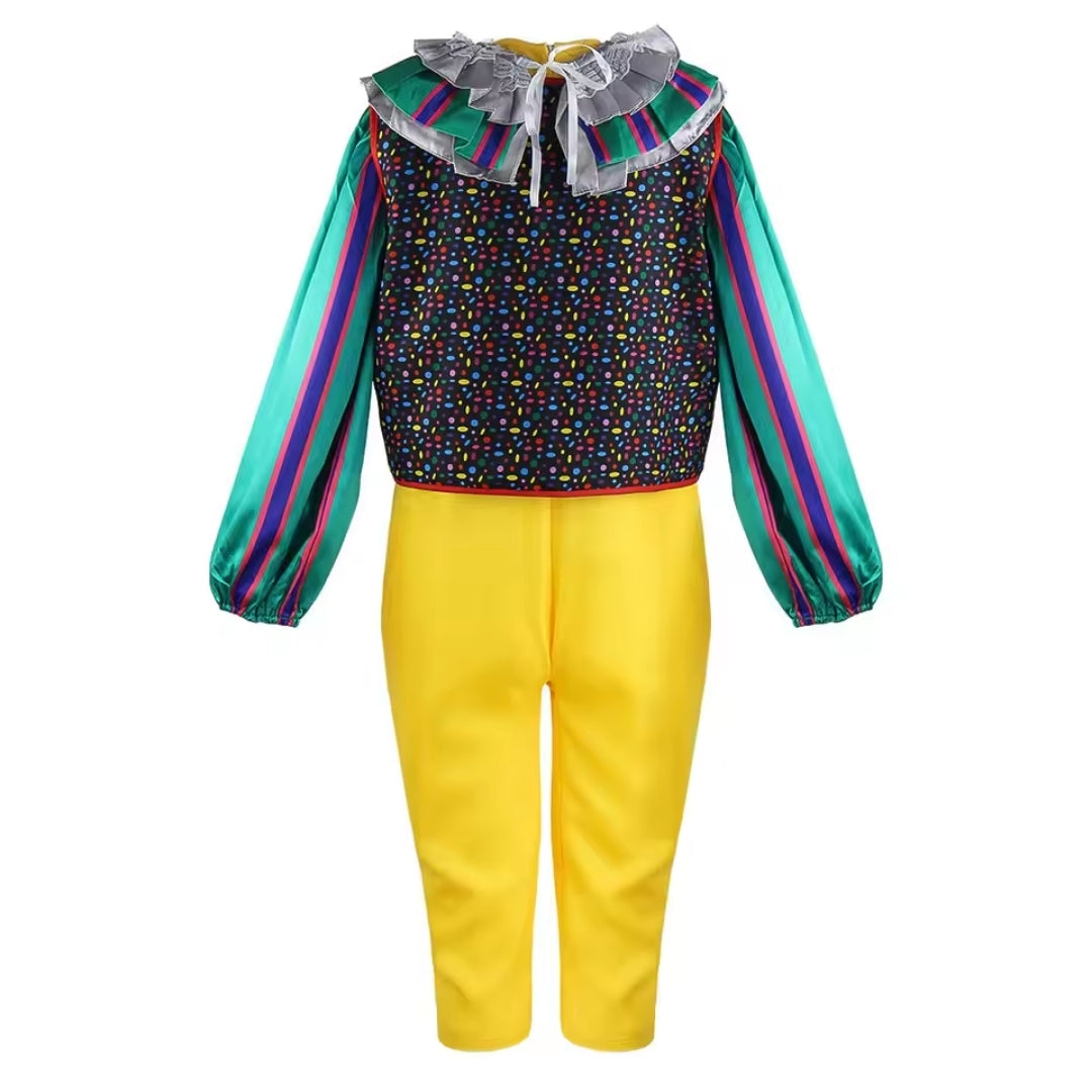 Horror Clown Costume for Children and Adults – Halloween Cosplay Dress-Up Outfit with Mask and Accessories | Sansoti