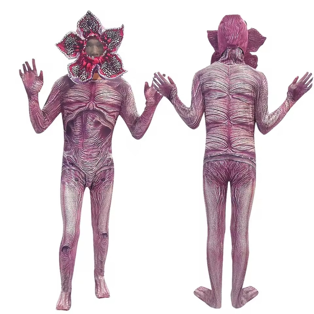 Monsterkostüm für Kinder mit Kopfmaske, Horror-Jumpsuit, Karnevals-, Party-, Cosplay- und Halloweenkostüm | Sansoti