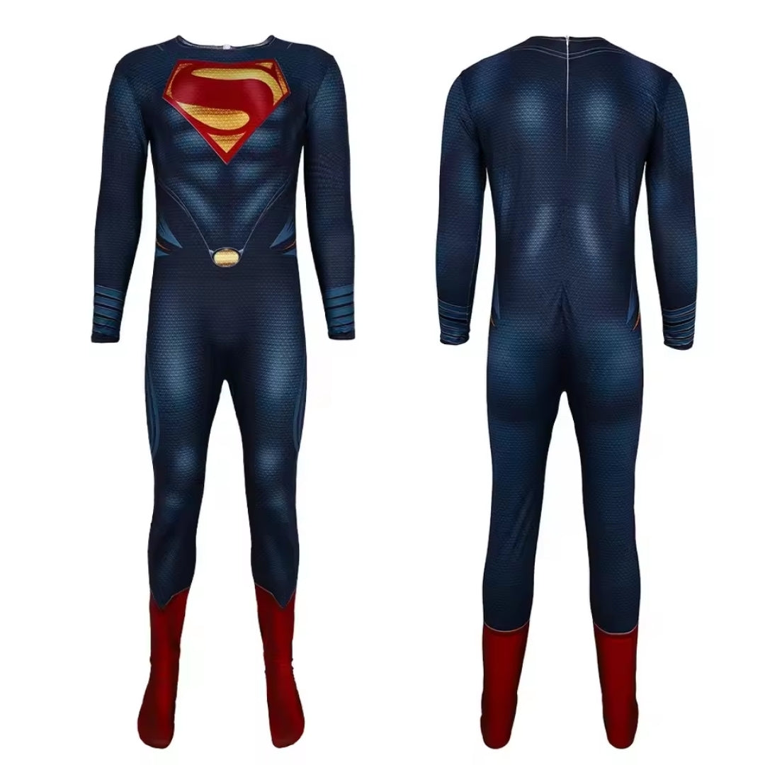 Superhero Costume Jumpsuit with Cape for Children and Adults, Carnival Party Costume | Sansoti