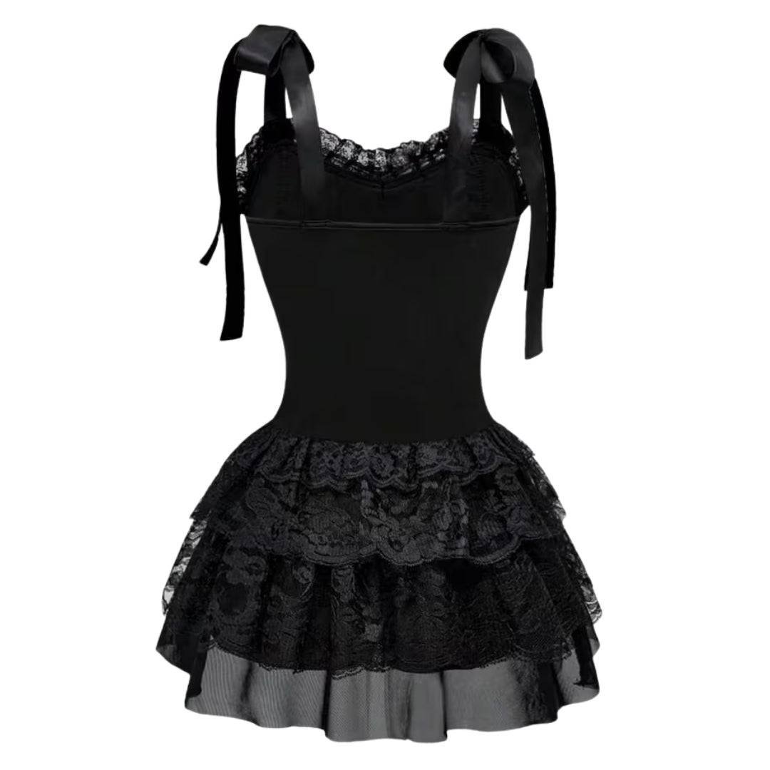 Gothic Korsetjurk met Kanten Details Gelaagde Rok voor Halloween Feesten Cosplay Evenementen Victoriaans | Sansoti