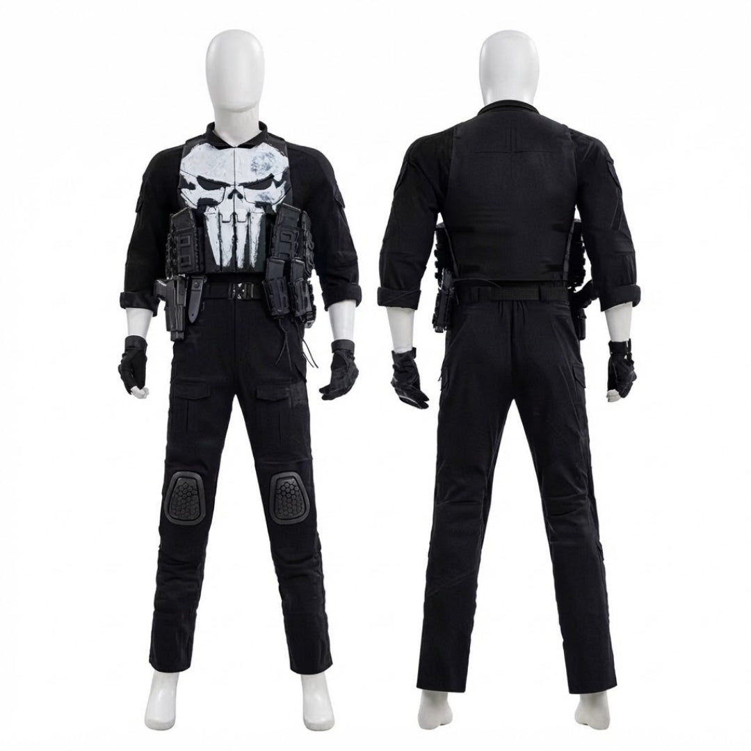 Tactile Cosplay Outfit with Skull Pattern Black for Adults Unisex Halloween Carnival Costume | Sansoti