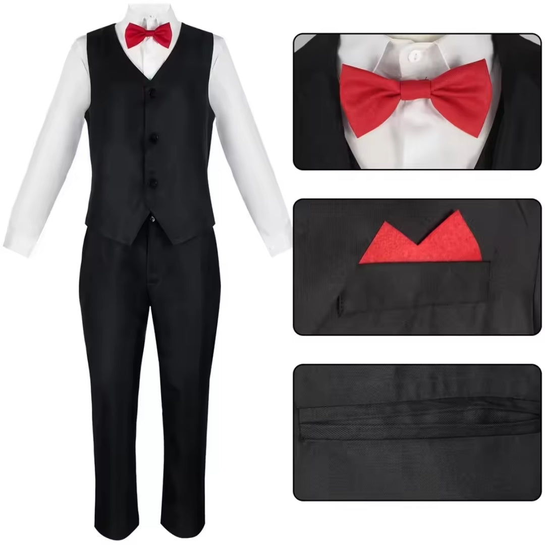 Horror-Cosplay-Set mit mehrlagigem Outfit aus Polyester für Erwachsene, Halloween-, Karnevals-, Verkleidungs- und Partykleidung | Sansoti