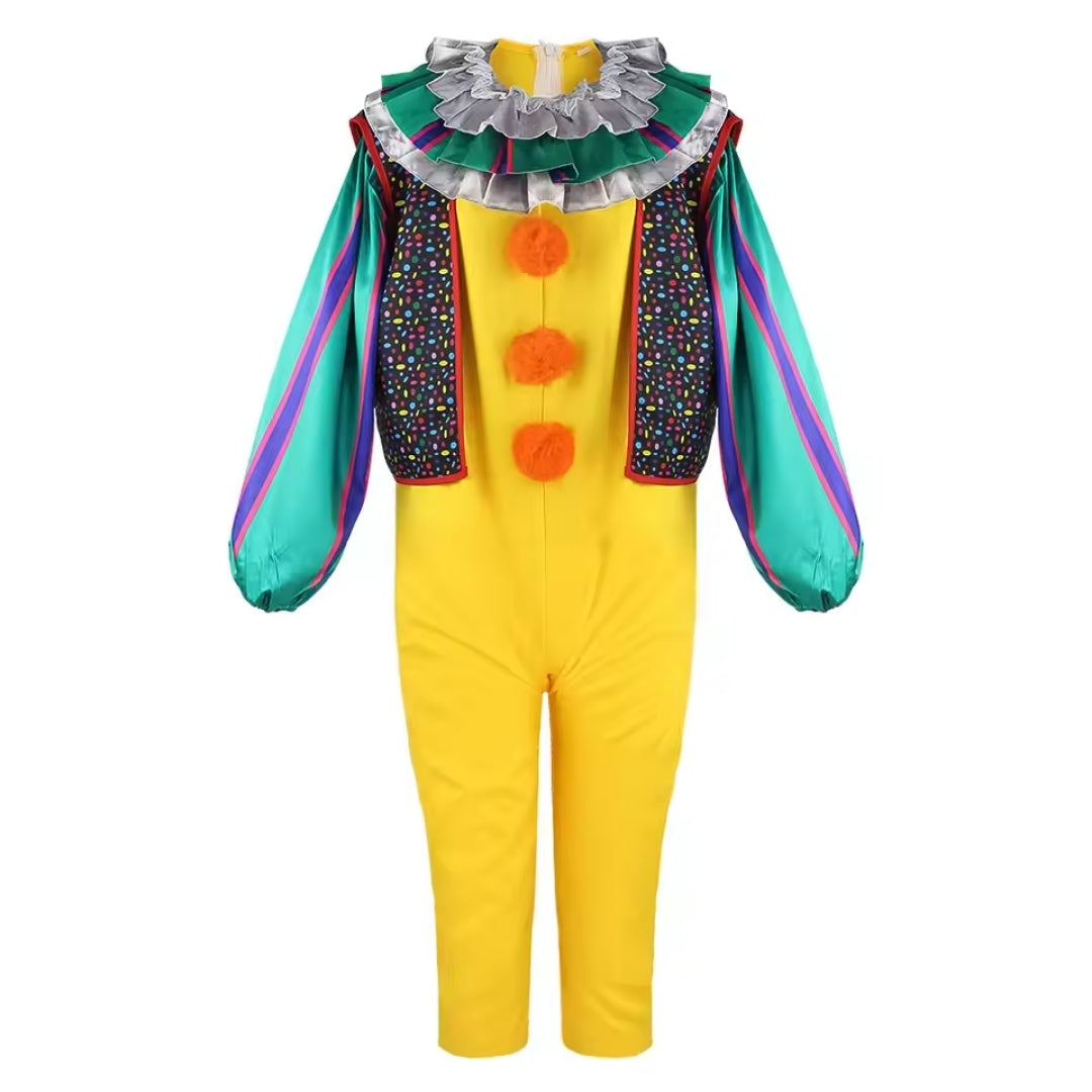 Horror Clown Costume for Children and Adults – Halloween Cosplay Dress-Up Outfit with Mask and Accessories | Sansoti