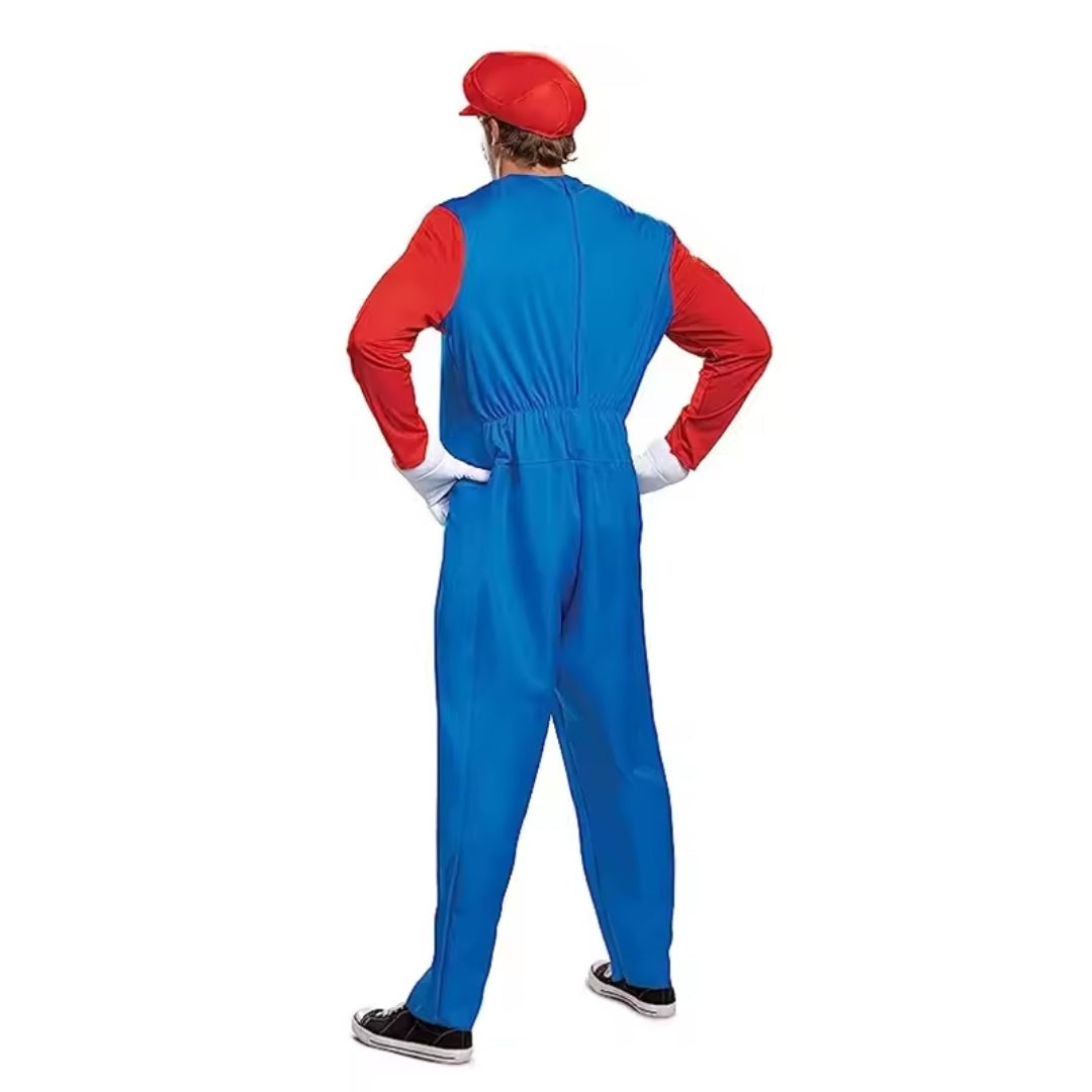 Déguisement duo de plombiers pour adultes, unisexe, combinaison avec chapeau et moustache pour fête à thème | Sansoti