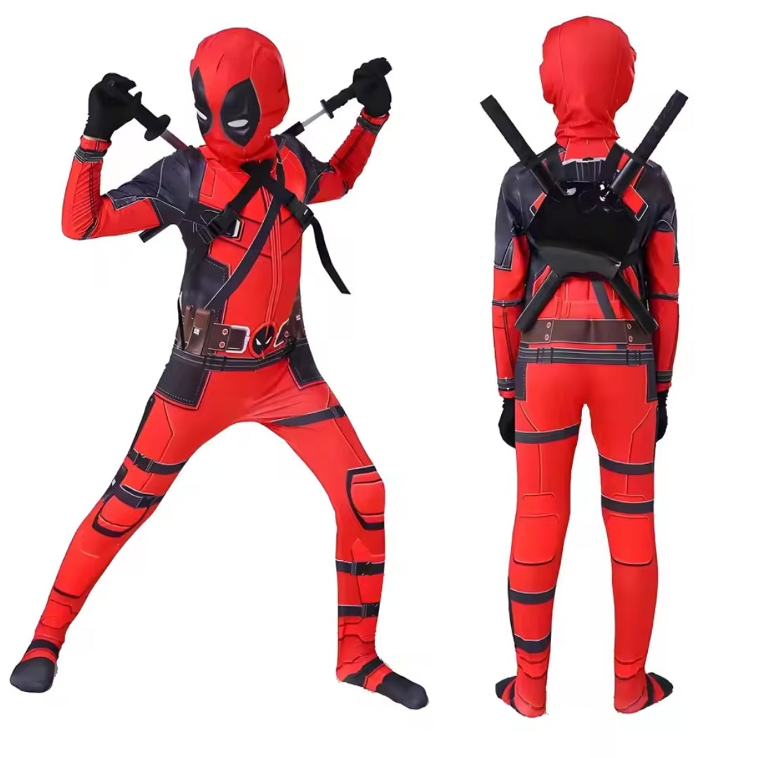 Superhero Dress-Up Costume for Children with Swords, Unisex Jumpsuit, Halloween Carnival Cosplay Party Costume | Sansoti