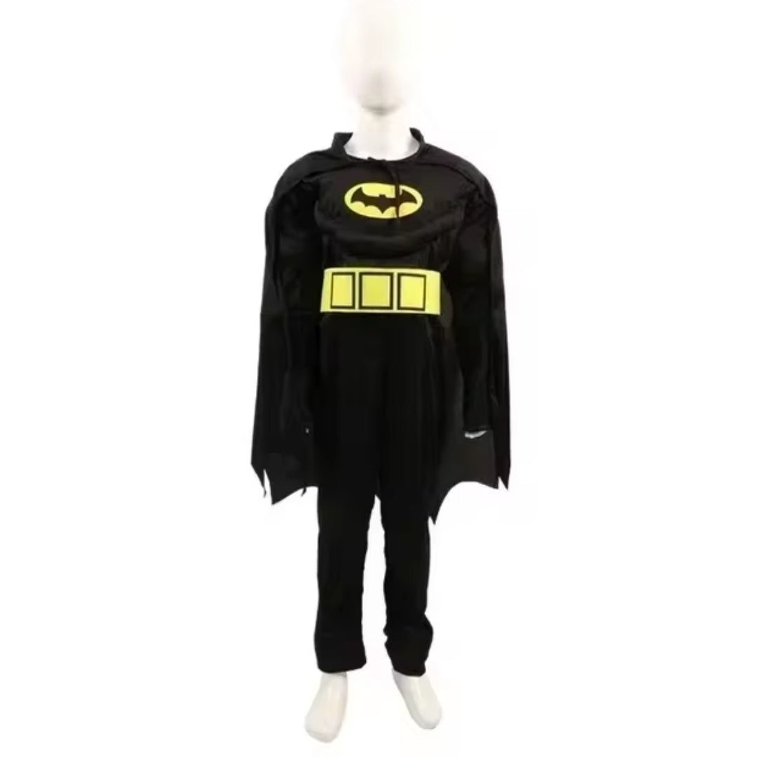 Superheldenkostüm für Kinder mit Umhang und Maske, schwarz-blaues Cosplay-Kostüm für Halloween | Sansoti