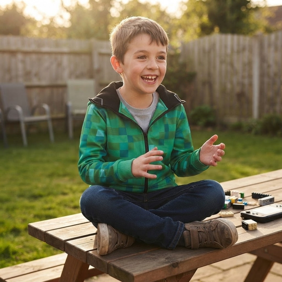 Pixelmonster Verkleedpak met Hoofddeksel voor Jongens en Meisjes 5-13 Jaar Spelkarakter Kostuum Game Party | Sansoti