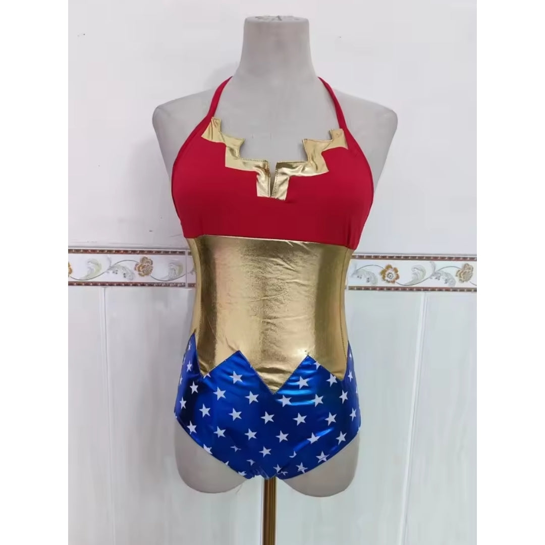 Superheldinnen-Jumpsuit für Damen, Halloween-Karneval-Cosplay-Party-Kostüm, Erwachsenen-Verkleidung-Outfit | Sansoti