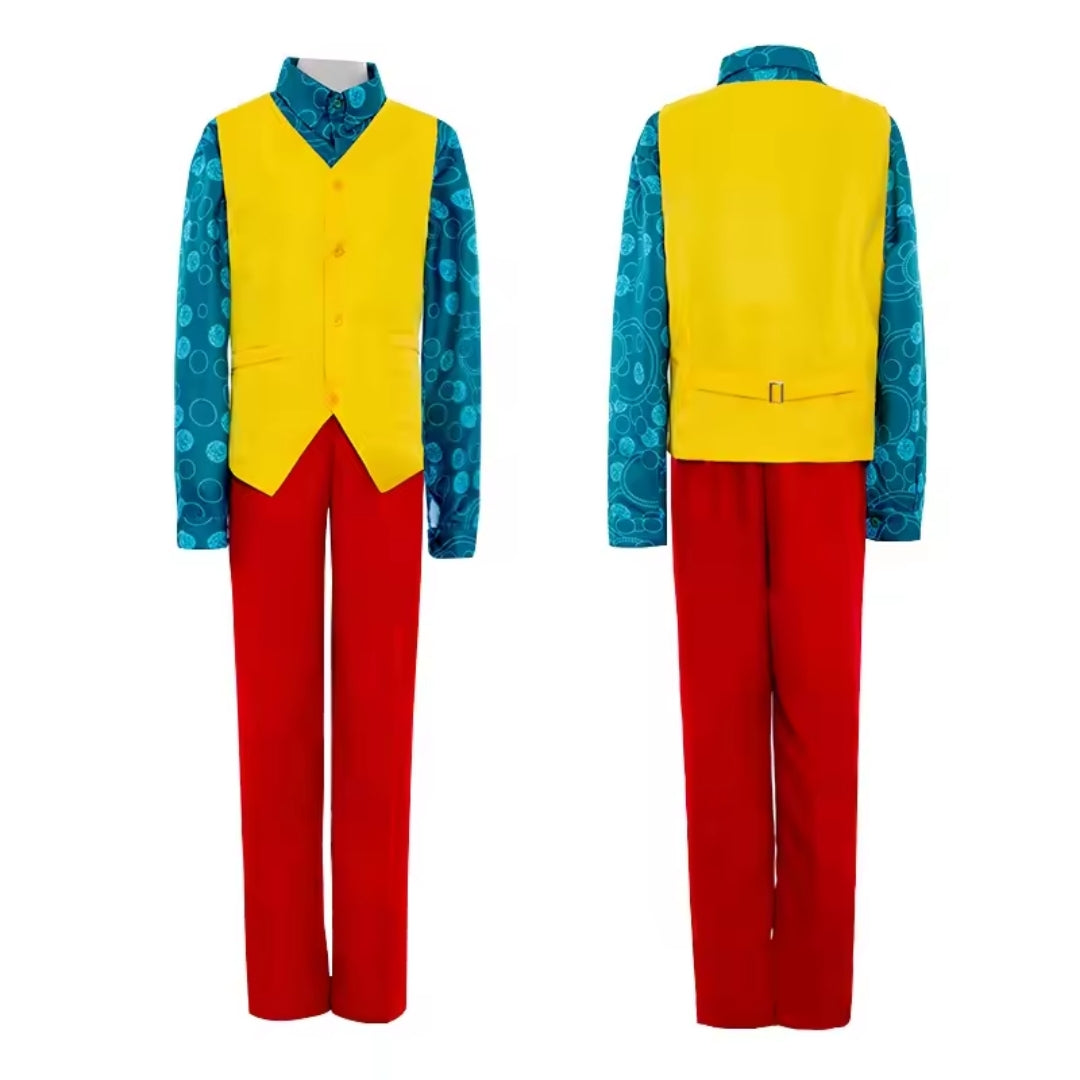 Adult Clown Costume with Green Wig - Polyester Party Outfit Unisex Carnival Costume Horror | Sansoti