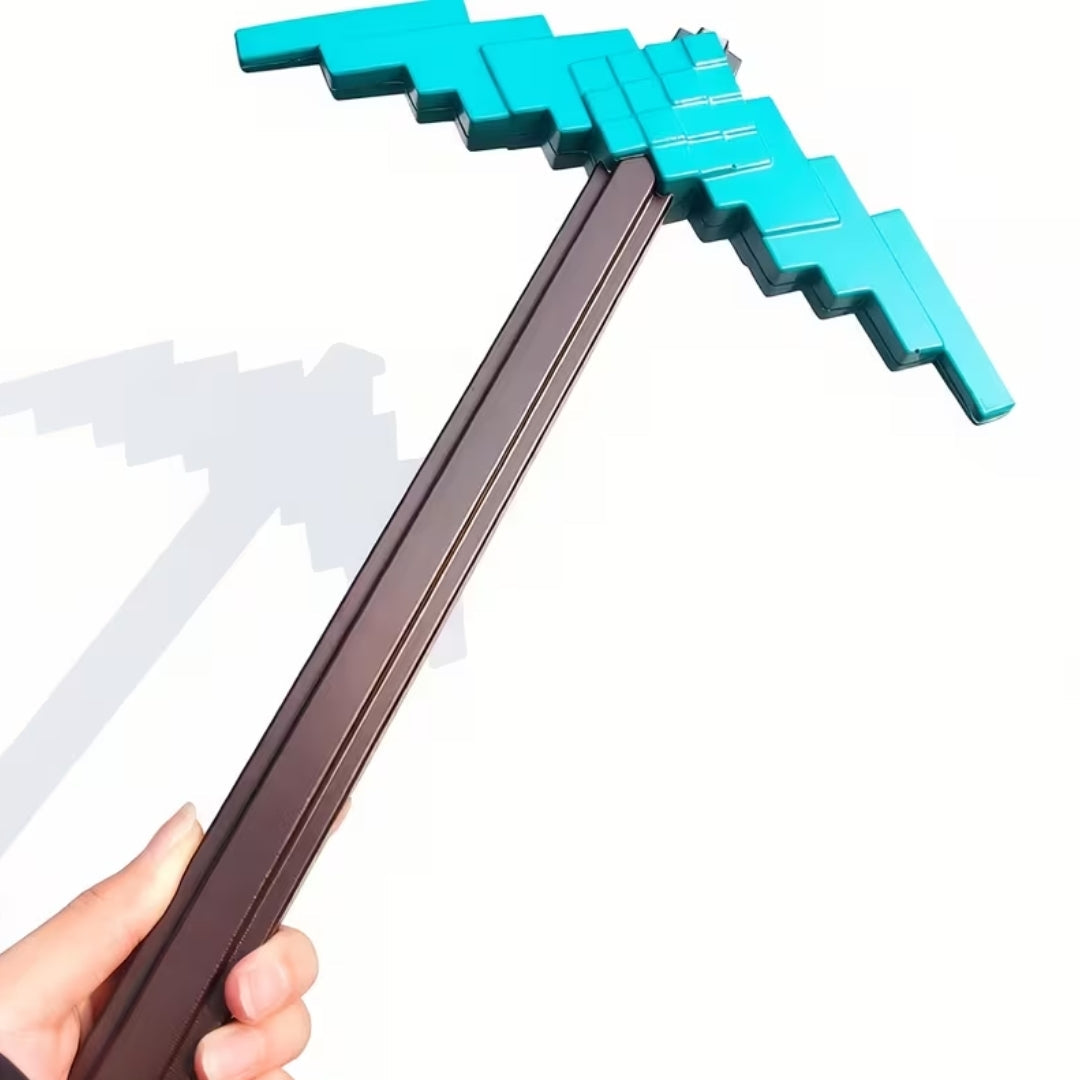Pixel Pickaxe Cosplay Prop PU Foam Gaming Costume Accessory Halloween Carnival Theme Party Role-Playing | Sansoti