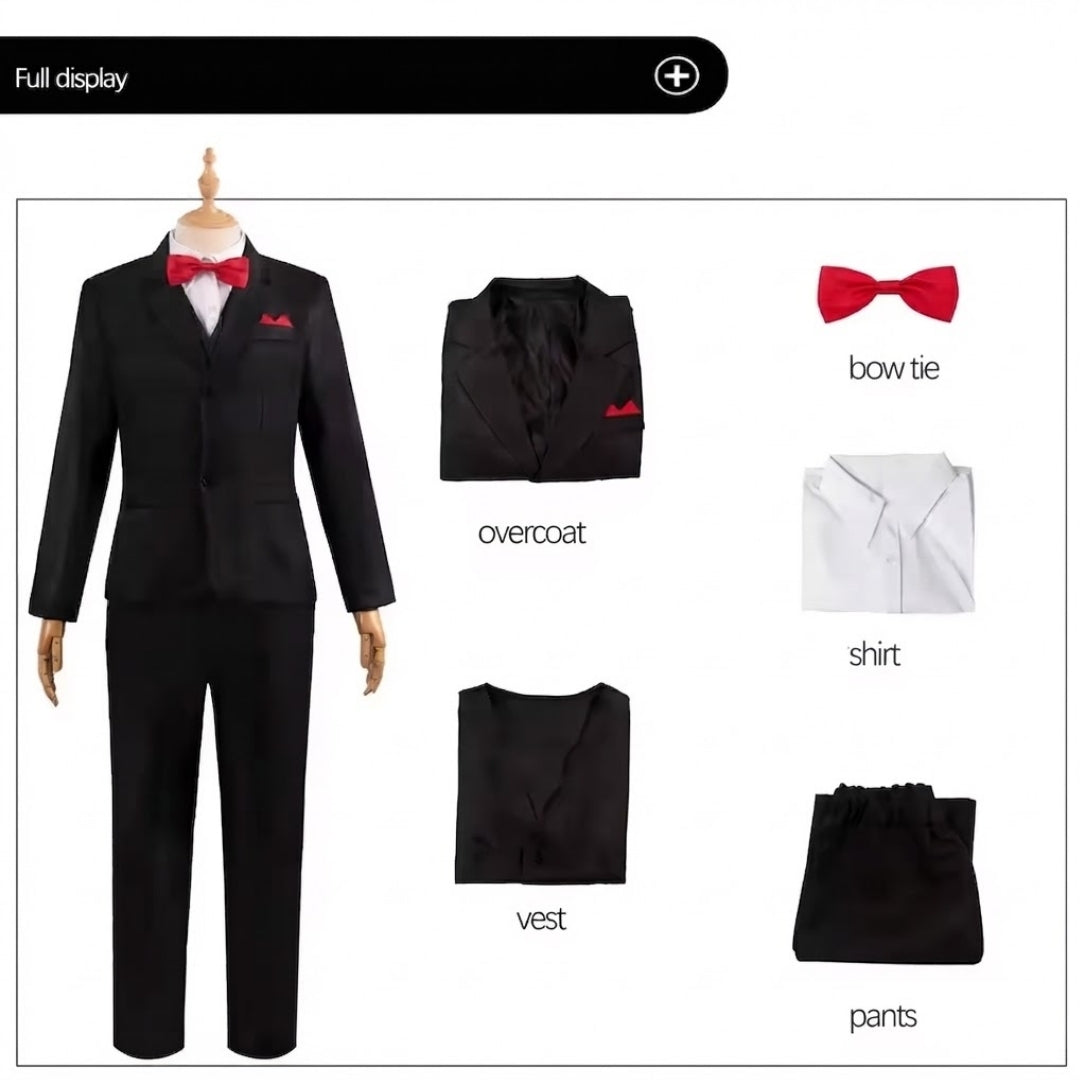 Horror-Cosplay-Set mit mehrlagigem Outfit aus Polyester für Erwachsene, Halloween-, Karnevals-, Verkleidungs- und Partykleidung | Sansoti