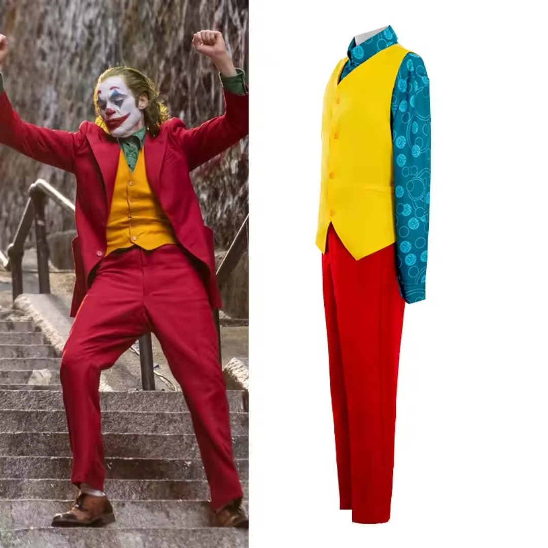 Adult Clown Costume with Green Wig - Polyester Party Outfit Unisex Carnival Costume Horror | Sansoti