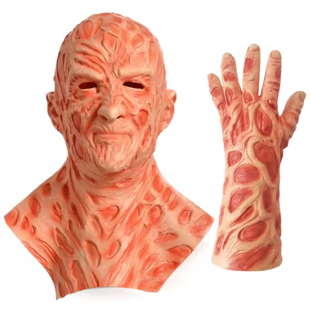 Griezelmasker met Handschoen Set voor Halloween Cosplay | Uniseks Horror Verkleedaccessoire Feestoutfit | Sansoti