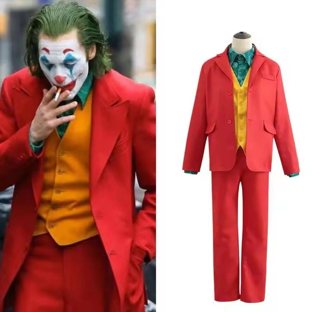 Adult Clown Costume with Green Wig - Polyester Party Outfit Unisex Carnival Costume Horror | Sansoti