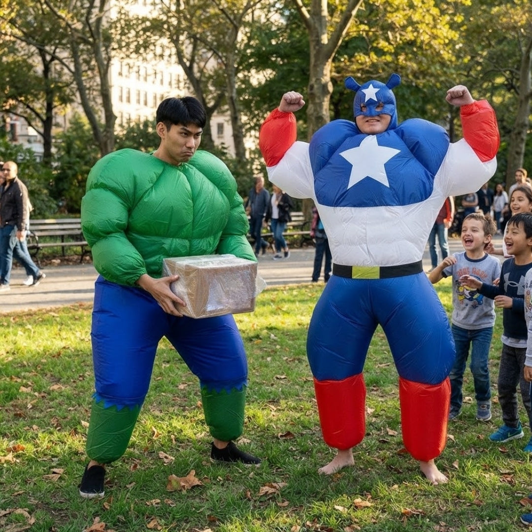 Costume de super-héros gonflable unisexe, combinaison pour Halloween, carnaval, cosplay, fête et soirée pour adultes | Sansoti