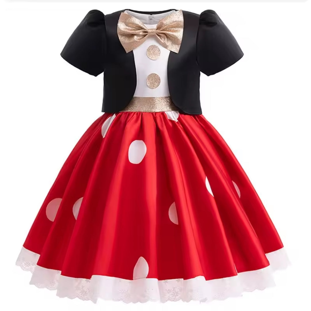 Cartoon Mouse Dress-Up Costume for Children, Polka-Dot Costume, Party, Halloween, Carnival, Unisex Outfit, Jumpsuit | Sansoti