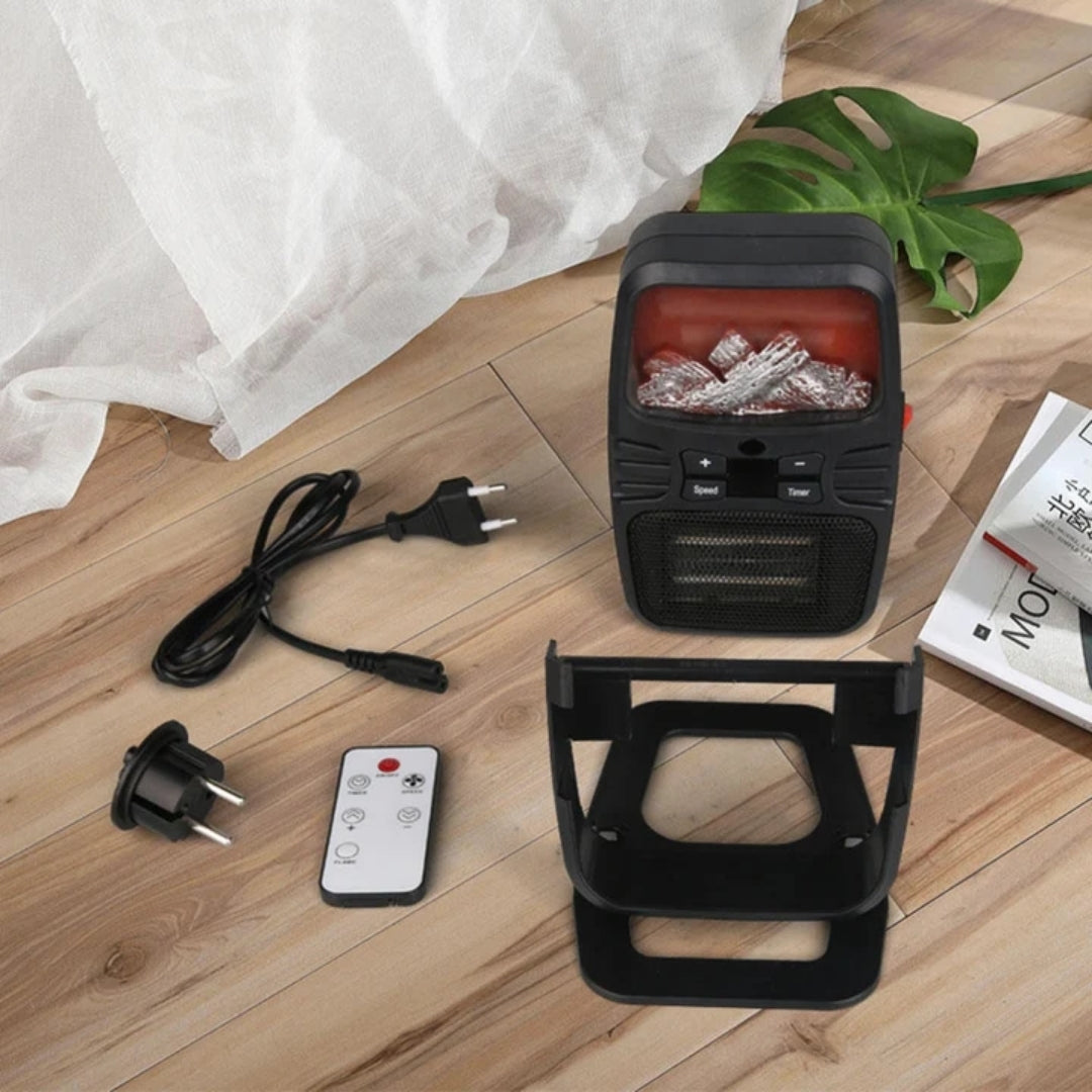 Electric Heater 1000W with Timer and Remote Control Black Compact Heater for Living Room | Sansoti