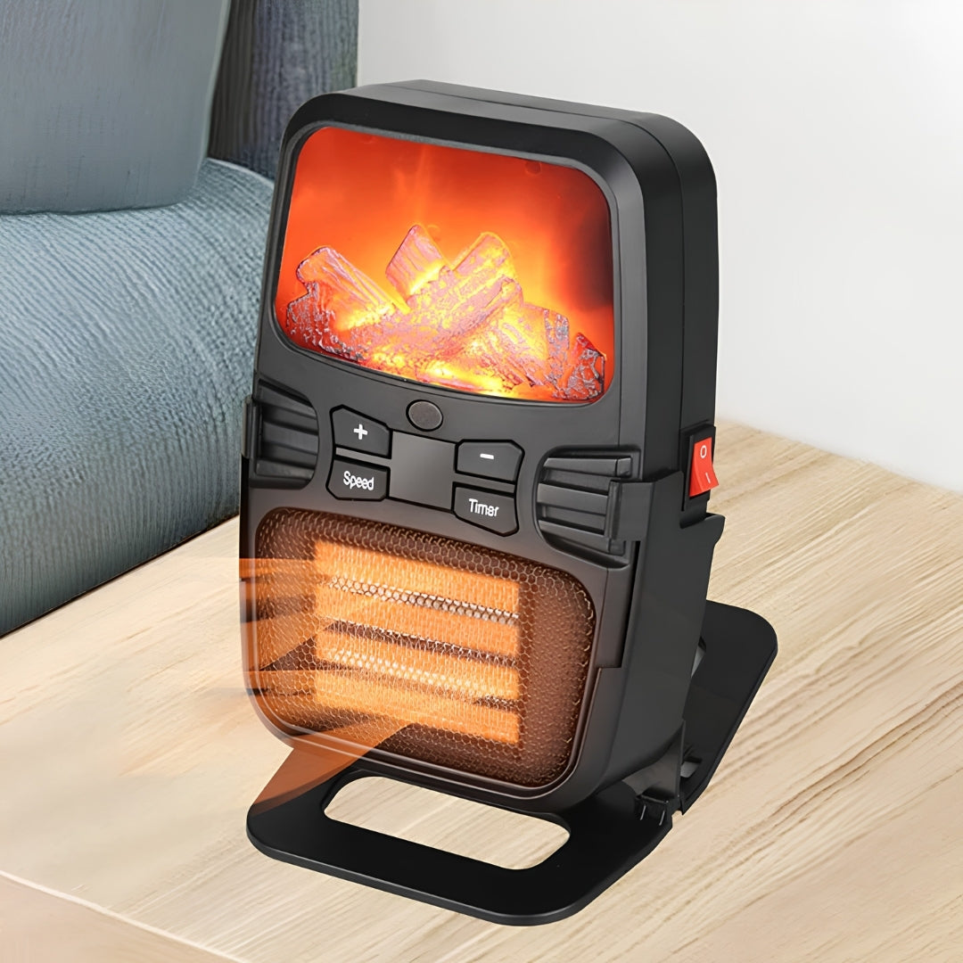 Electric Heater 1000W with Timer and Remote Control Black Compact Heater for Living Room | Sansoti