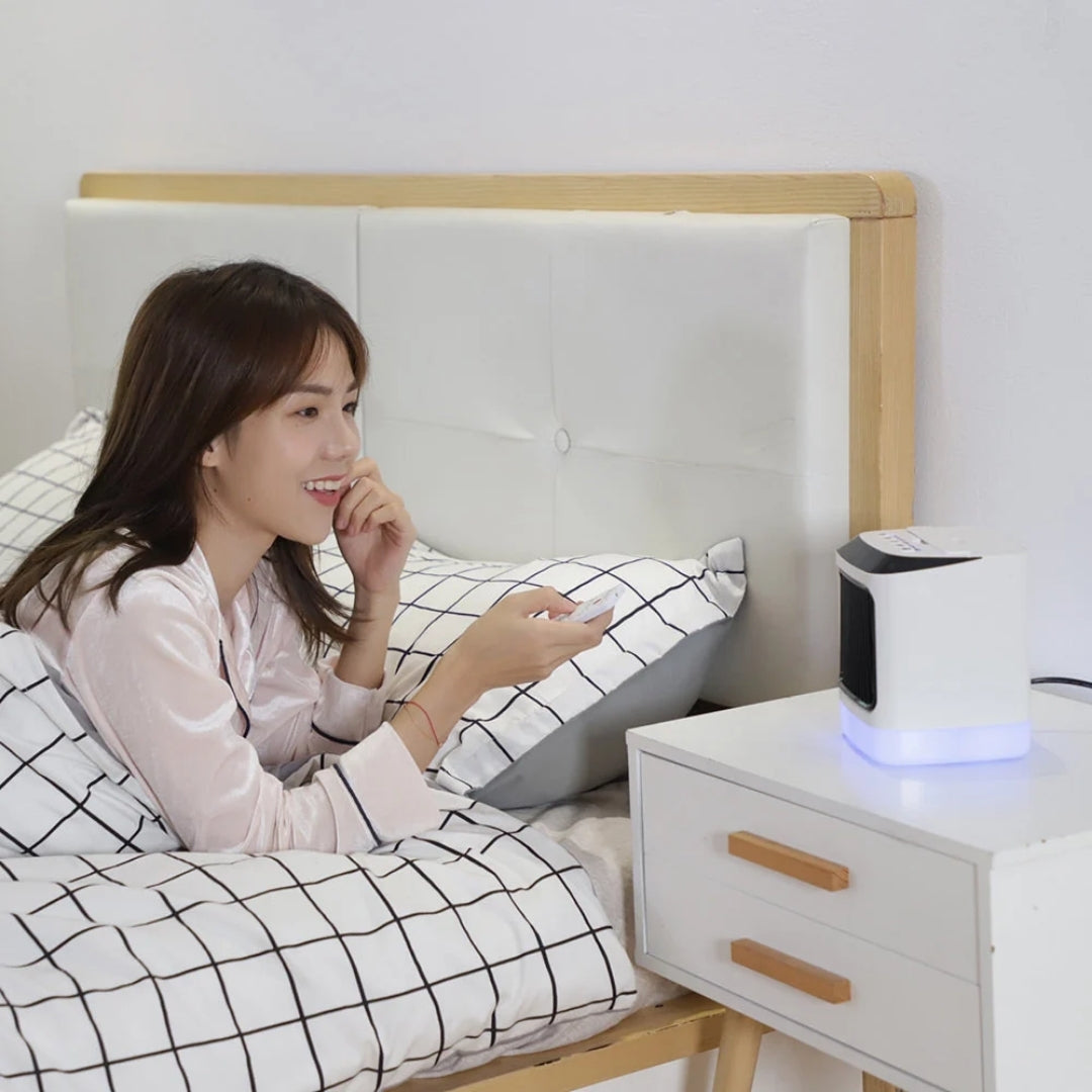 Compact Ceramic Heater 50W with Remote Control for Desk, Workspace, Home Office, and Bedroom Warmth | Sansoti