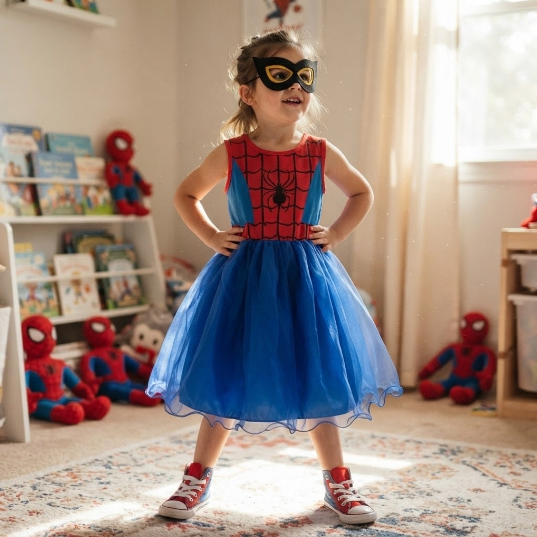 Superheldenpak Kinderen Spinnendesign Polyester Verkleedkostuum Halloween Carnaval Feest Uniseks Outfit | Sansoti