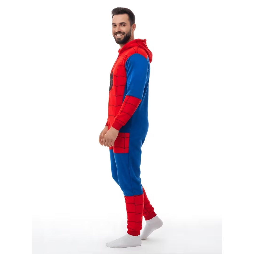 Superhelden Onesie met Capuchon voor Volwassenen – Pluche Kostuum Themafeest Cosplay Verkleedkleding Carnaval | Sansoti