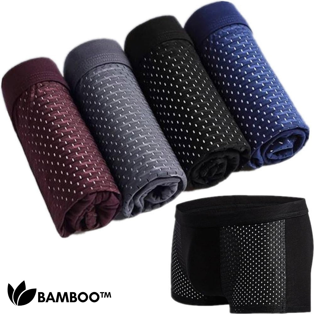 Herenbboxer Bamboevezel 95% Ademend & Zacht Onderbroek Mesh Ventilatie Thermisch Comfort Dagelijks Gebruik | Sansoti
